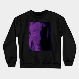 Portrait, digital collage, special processing. Weird and bizarre. Face of man, thinking about something. Violet and dim. Crewneck Sweatshirt